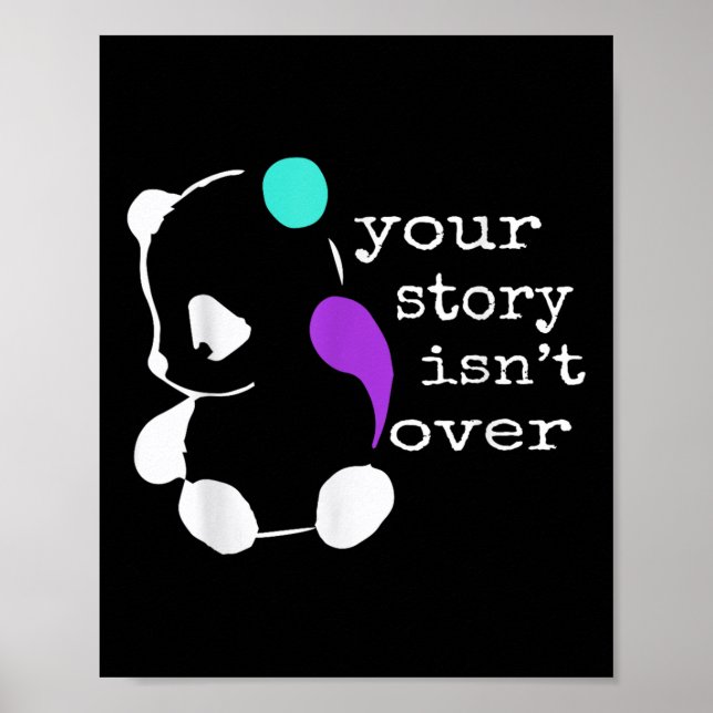 Affiche Histoire pas fini - Semicolon Cadeau Prévention du (Devant)
