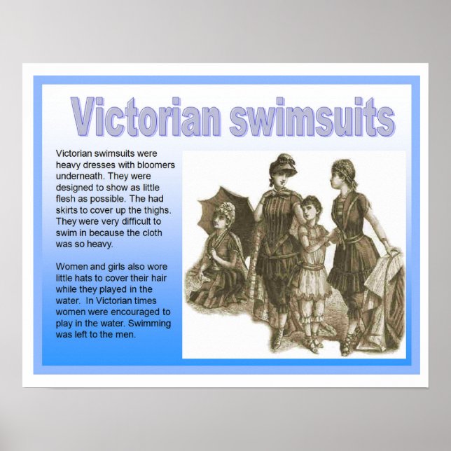 Affiche Histoire, Victoriens, maillots de bain (Devant)