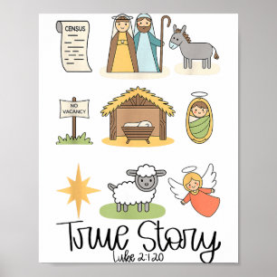 Affiche Histoire vraie Jésus Nativité Noël chrétien