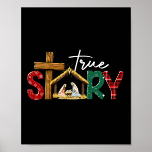 Affiche Histoire vraie Nativité Noël Jésus Xmas Catholique