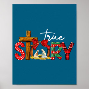 Affiche Histoire vraie Nativité Noël Jésus Xmas Catholique
