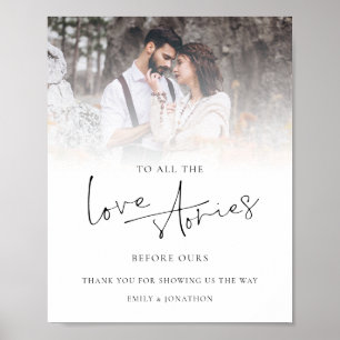 Affiche Histoires d'amour avant notre panneau de mariage p