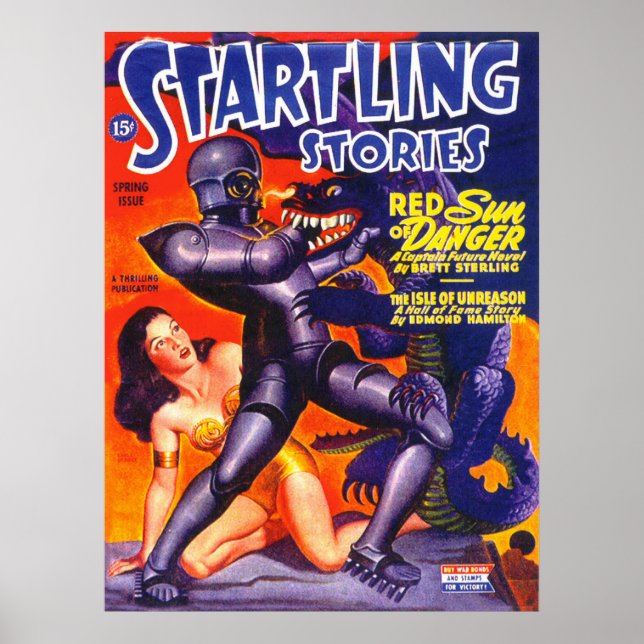 Affiche HISTOIRES STARTLING Vintage Pulp Magazine Couvertu (Devant)
