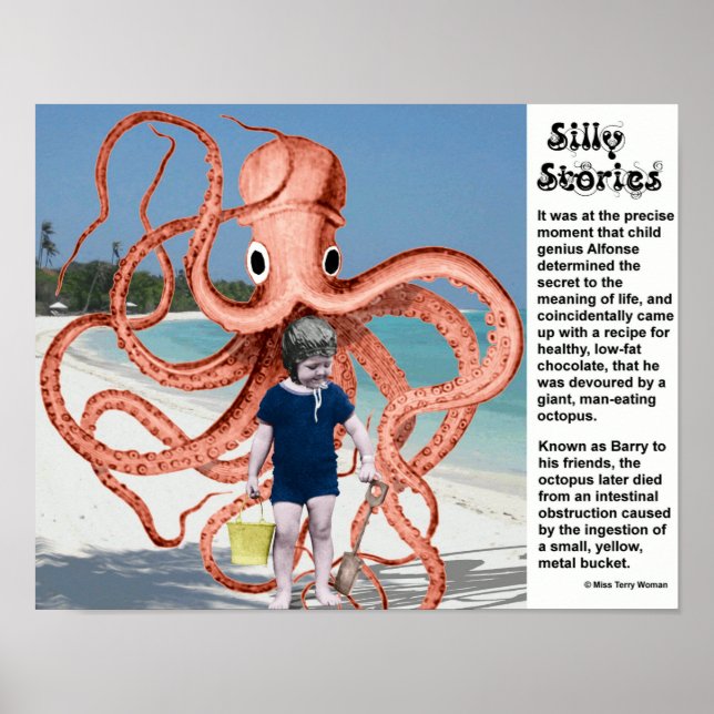 Affiche Histoires stupides : Octopus mangeant de l'homme (Devant)