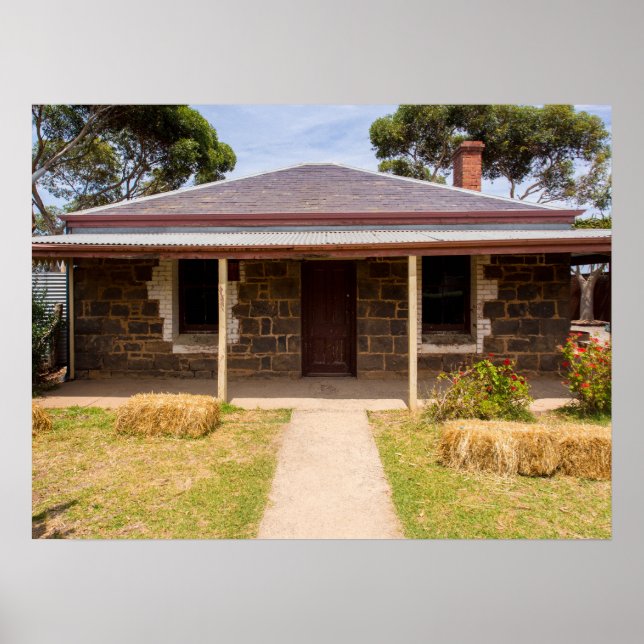 Affiche Historic Stone Cottage Rustic Farmhouse Charme (Devant)