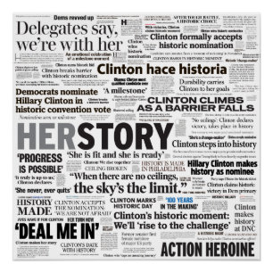 Affiche historique de collage de titre de Hillary