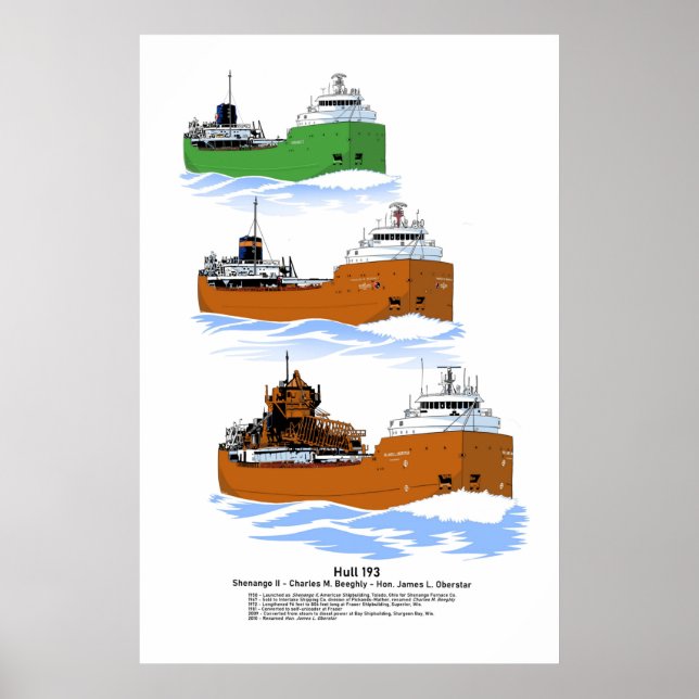 Affiche Historique de James Oberstar, cargo des Grands Lac (Devant)