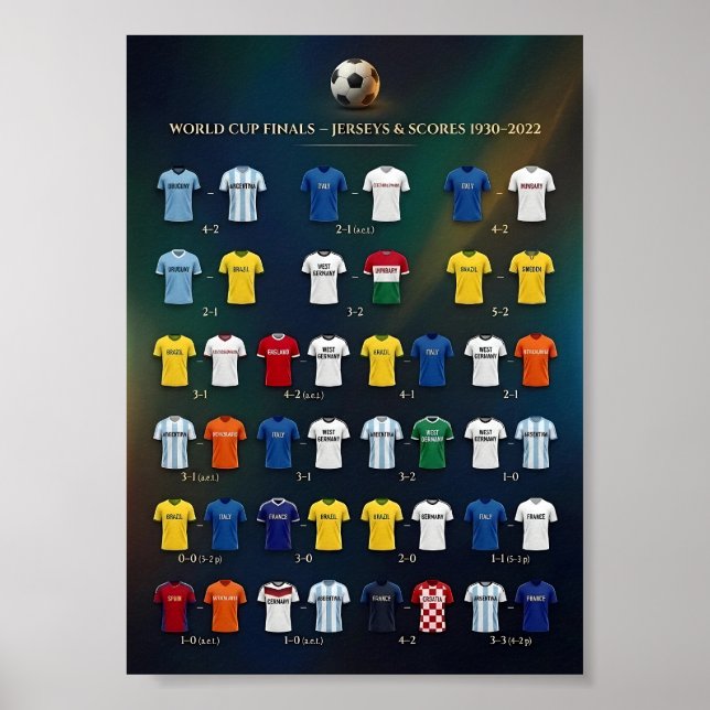 Affiche Historique des Nations Gagnantes de la Cou (Devant)
