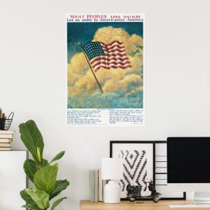 Affiche historique du drapeau américain patriotiqu
