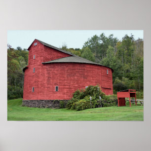 Affiche Historique Red Round Grange, Halcottsville, New Yo