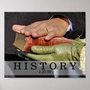 Affiche HISTORY: President Obama Hand on Lincoln Bible
