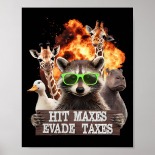 Affiche Hit Maxes Evasion Taxes Drôle Gymnase Bodybuilding