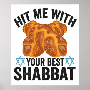 Affiche Hit me With Your Best Shabbat Funyn Hanukkah Food