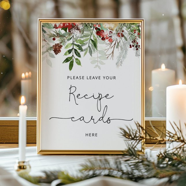 Affiche Hiver à feuillage persistant laissez votre carte d (Créateur téléchargé)