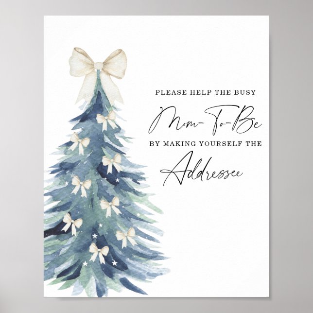 Affiche Hiver Aidez la maman à être occupée à s'adresser à (Devant)