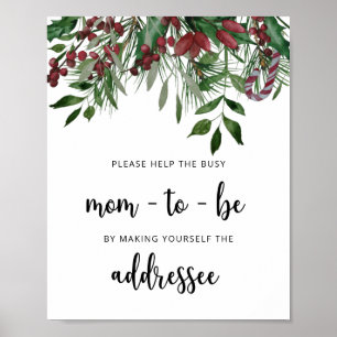 Affiche Hiver Aidez la maman à être occupée à s'adresser à
