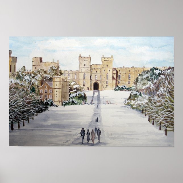 Affiche Hiver au château de Windsor par Farida Greenfield (Devant)