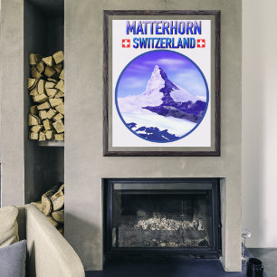 Affiche Hiver au Matterhorn Suisse