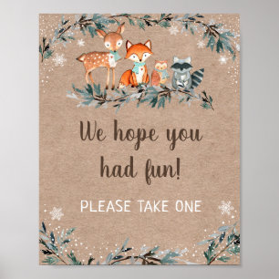 Affiche Hiver Bois Végétation Baby shower Favoriser