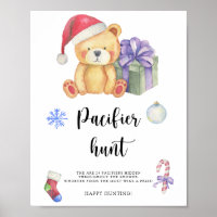 Hiver - chasse à la sucette baby shower de jeu pos