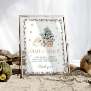 Affiche Hiver Cute Polar Ours Raffin