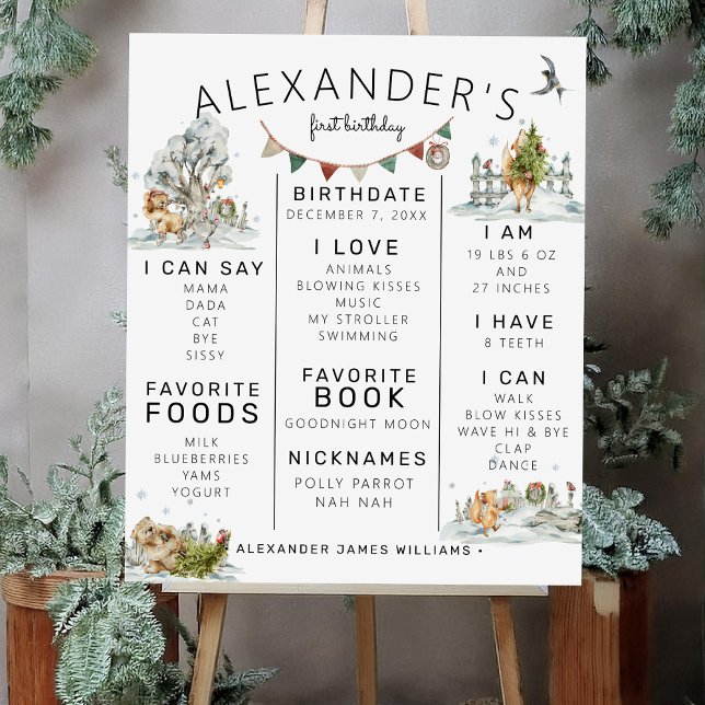 Affiche Hiver enchanté | Forêt 1er anniversaire Jalon (Créateur téléchargé)