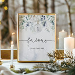 Affiche Hiver eucalyptus élégantes faveurs s'il vous plaît<br><div class="desc">Hiver eucalyptus élégantes faveurs s'il vous plaît prendre un Poster. Éléments correspondants disponibles.</div>