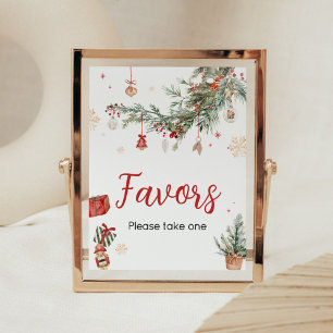 Affiche Hiver Joyeux Petit Baby shower de Noël Faveurs
