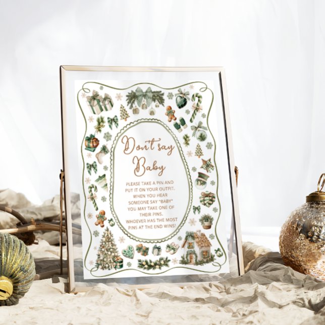 Affiche Hiver moderne froid dehors Ne pas dire jeu de bébé (Créateur téléchargé)