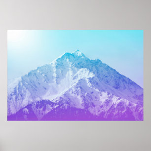 Affiche Hiver montagne, hipster, pic, photo, ba