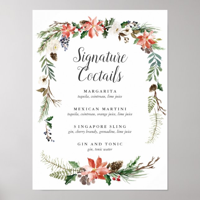 Affiche Hiver mystique | Signature Menu Cocktail Signe (Devant)