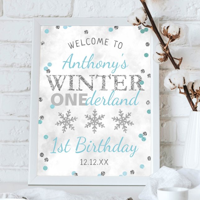 Affiche Hiver ONE derland 1er anniversaire Bienvenue (Créateur téléchargé)
