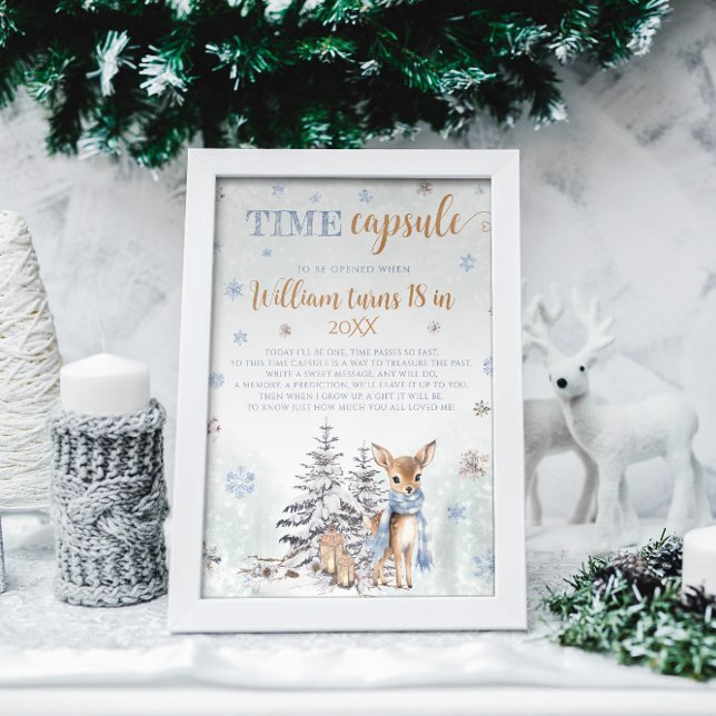 Affiche Hiver ONE derland Time Capsule Cute Deer (Créateur téléchargé)