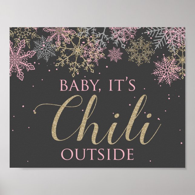 Affiche Hiver ONEderland Baby It's Chili Outside Sign (Devant)