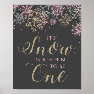 Affiche Hiver Onederland La neige beaucoup de plaisir à êt