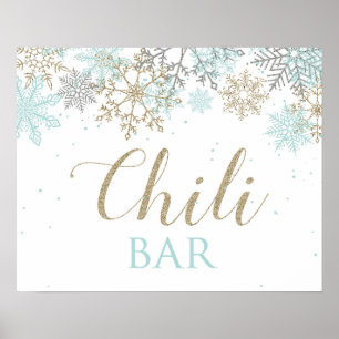 Affiche Hiver Onederland Snowflake chili Barre Signale
