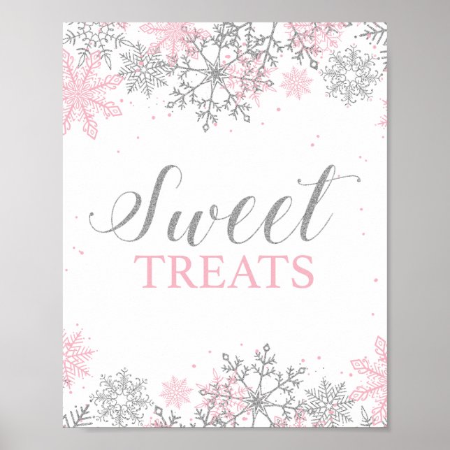 Affiche Hiver Onederland Sweet Traitements Argent rose (Devant)