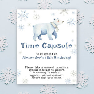 Affiche Hiver Ours polaire Temps Capsule 1er anniversaire