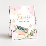 Affiche Hiver Rose or Flambeau de neige Faveurs<br><div class="desc">Faites de votre événement spécial avec ce Baby shower extérieur froid avec notre signature Favors mignonne et joli imprimable avec l'adorable thème Pink Sleigh. Téléchargez,  personnalisez et créez des souvenirs durables avec cette touche parfaite pour votre fête joyeuse ! BS583</div>