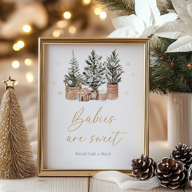 Affiche hiver Rustique arbres de Noël Les bébés sont doux (Créateur téléchargé)