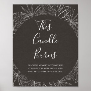 Affiche Hiver rustique Charcharbon Cette bougie brûle Ma