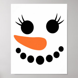 Affiche Hiver Snowman Face Eaux Cachettes Noël Noël Noël N