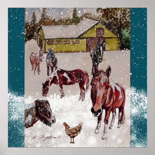Affiche Hiverner ranch des collines ouest (chevaux de Keri (Devant)