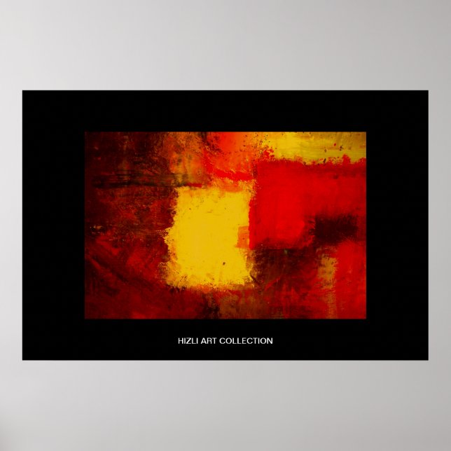 Affiche Hizli Art Collection - Rouge Jaune Brown Abs moder (Devant)