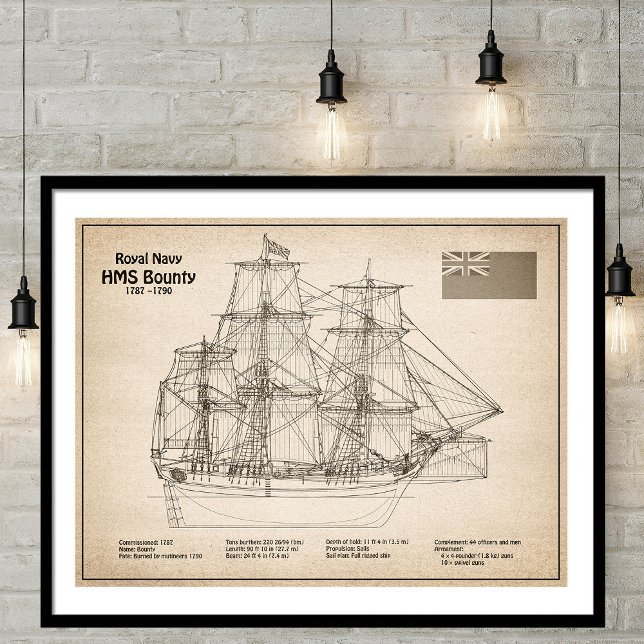 Affiche HMS Bounty - Plan directeur des navires SD (Créateur téléchargé)