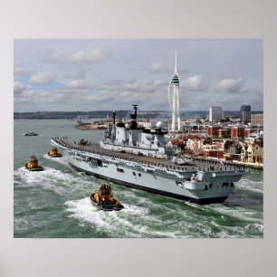 Affiche HMS Illustrious Vintage Nautical Aircraft Carrière