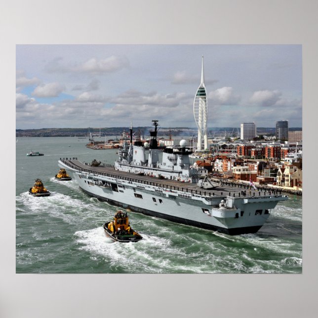 Affiche HMS Illustrious Vintage Nautical Aircraft Carrière (Devant)