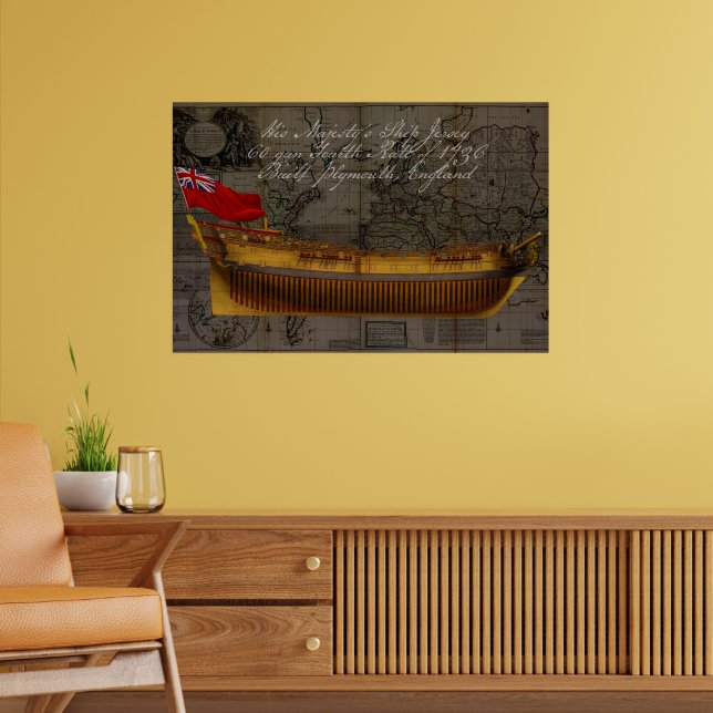 Affiche HMS Jersey Navire de Ligne Peinture Historique (Salon 2)