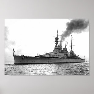 Affiche HMS Renown - Vintage Nautical Battlecruiser