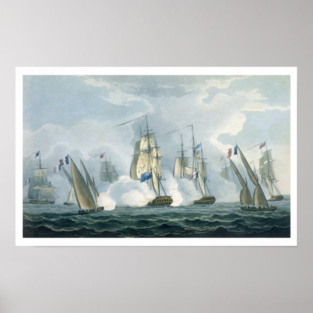 Affiche HMS Sirius, capitaine Rowse engage a French Squadr (Devant)